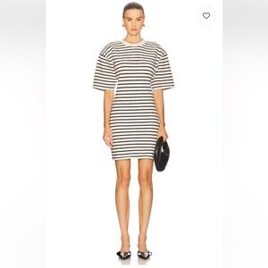ANINE BING Mona Striped French Terry Dress M